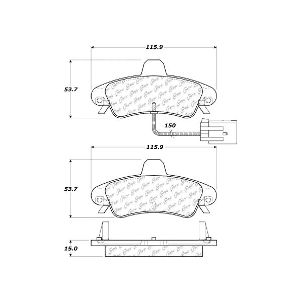 1999-2002 Mercury Cougar Disc Brake Pad Set - Rear (Centric)