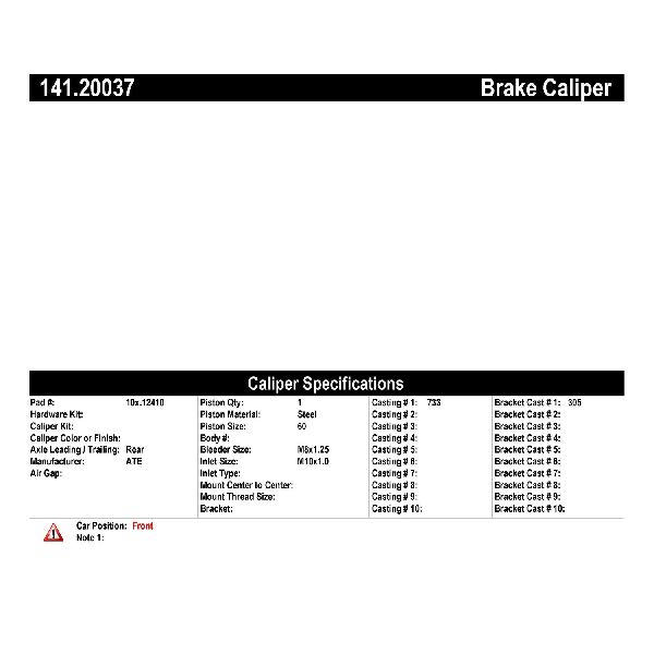 2006-2008 Jaguar S-Type Disc Brake Caliper - Front Right (Centric)