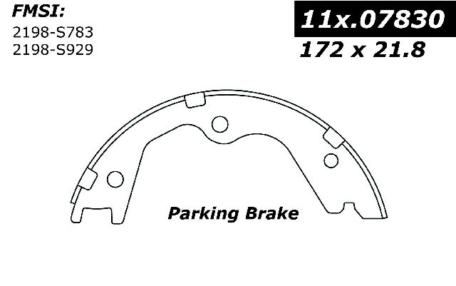 2008-2012 INFINITI EX35 Parking Brake Shoe - Rear (Centric)