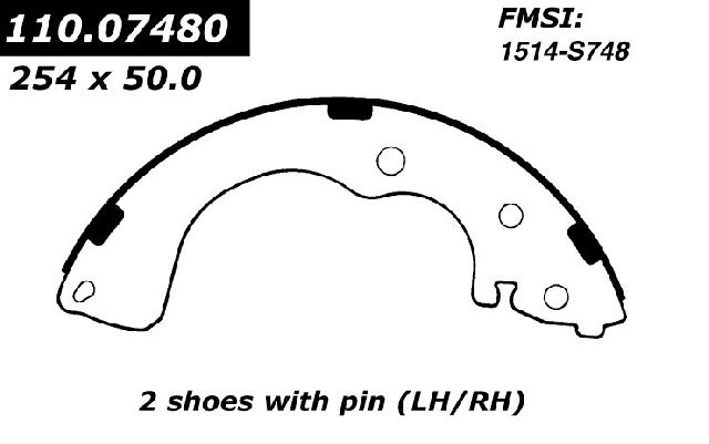 2000-2003 Mazda MPV Drum Brake Shoe - Rear (Centric)