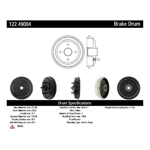 2005-2006 Pontiac Wave Brake Drum - Rear (Centric)