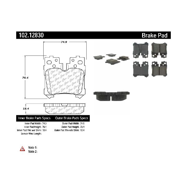 2008-2016 Lexus LS600h Disc Brake Pad Set - Rear (Centric)