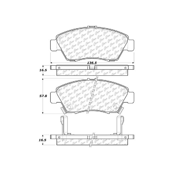 2003-2011 Honda Civic Disc Brake Pad Set - Front (Centric)