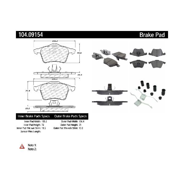 2009-2011 Saab 9-3 Disc Brake Pad Set - Front (Centric)
