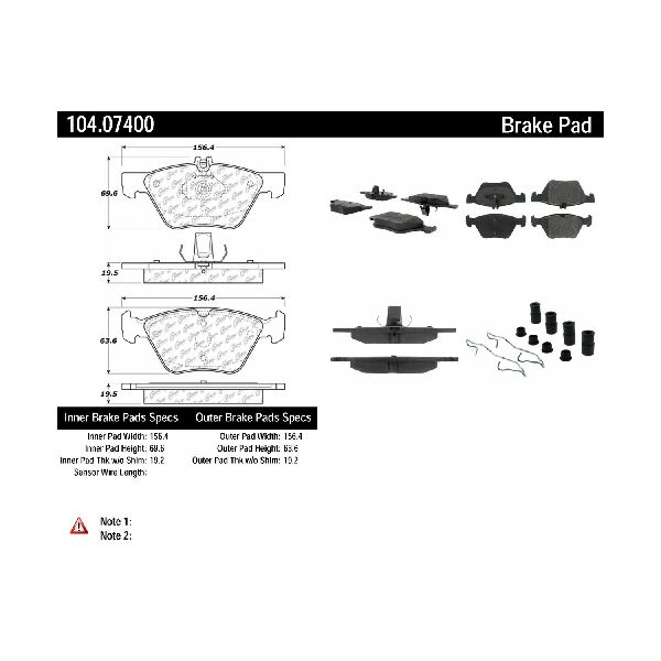 1998-2003 Mercedes-Benz CLK320 Disc Brake Pad Set - Front (Centric)