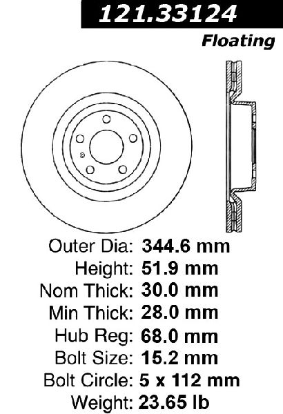 2008-2011 Audi S5 Disc Brake Rotor - Front (Centric)