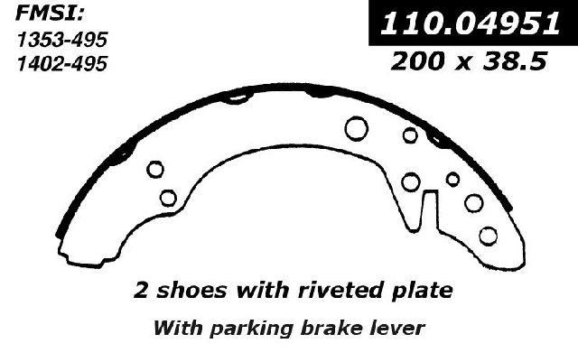 1978-1981 Volkswagen Dasher Drum Brake Shoe - Rear (Centric)