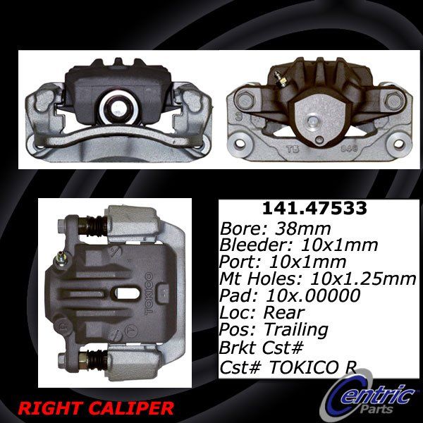 2010-2014 Subaru Legacy Disc Brake Caliper - Rear Right (Centric)