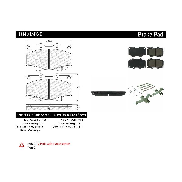 1993-1997 Toyota Land Cruiser Disc Brake Pad Set - Front (Centric)