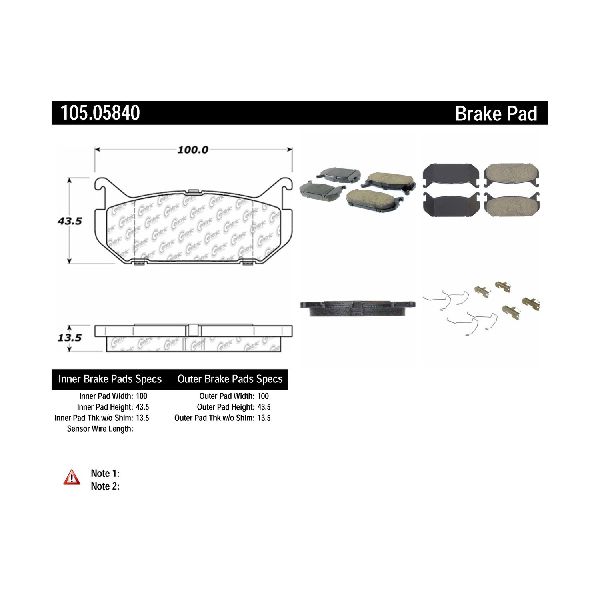 1993-1997 Ford Probe Disc Brake Pad Set - Rear (Centric)