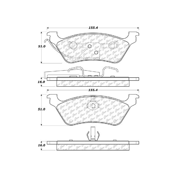 2001-2007 Dodge Caravan Disc Brake Pad Set - Rear (Centric)