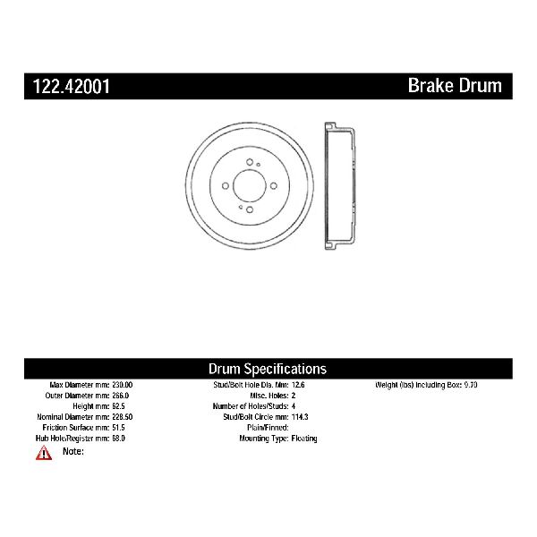 1977-1981 Nissan 810 Brake Drum - Rear (Centric)