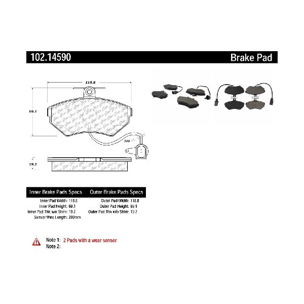 2001-2008 Audi A4 Disc Brake Pad Set - Front (Centric)