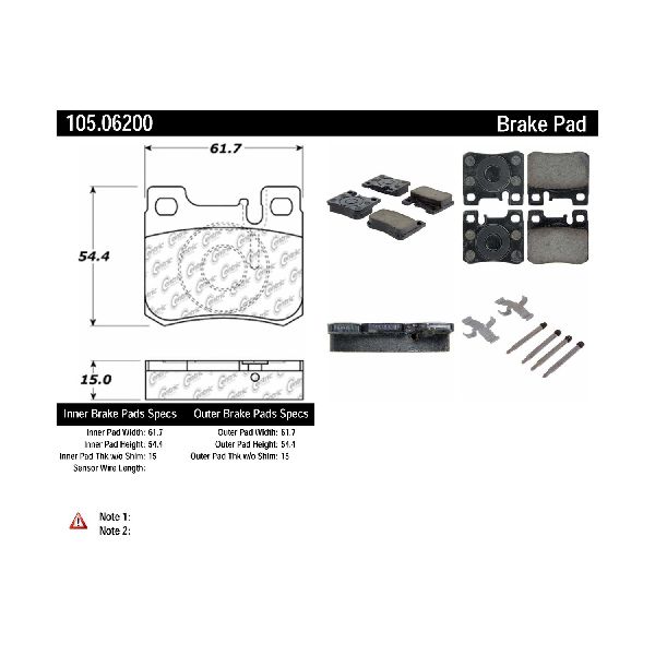 1994-1995 Mercedes-Benz C280 Disc Brake Pad Set - Rear (Centric)