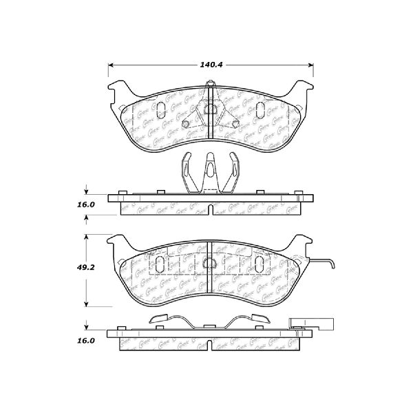 1996-2002 Lincoln Town Car Disc Brake Pad Set - Rear (Centric)