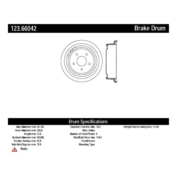 2005-2006 Chevrolet Equinox Brake Drum - Rear (Centric)