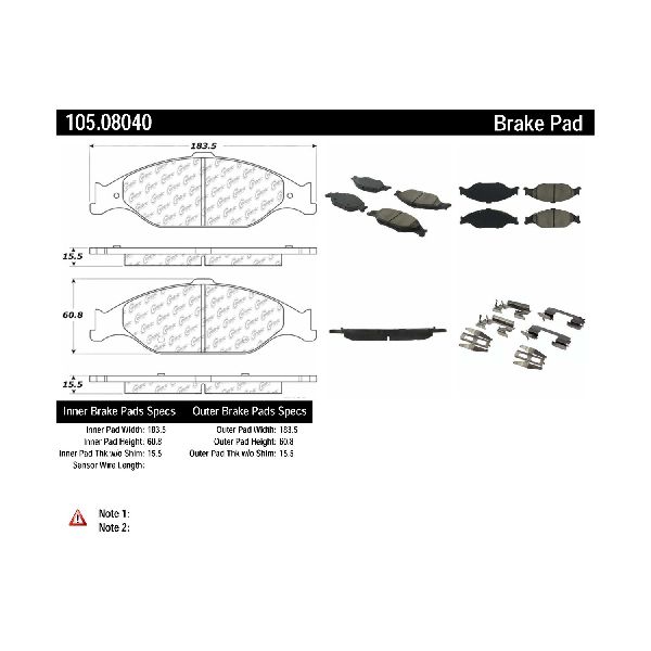 1999-2004 Ford Mustang Disc Brake Pad Set - Front (Centric)
