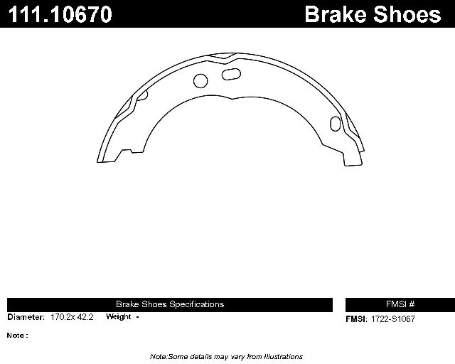 2014-2019 Ram ProMaster 3500 Parking Brake Shoe - Rear (Centric)