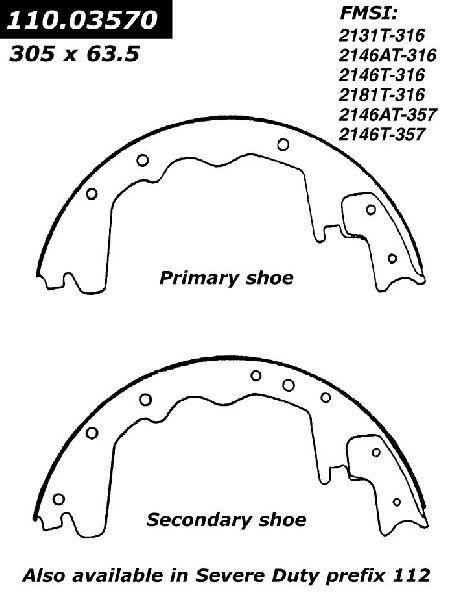 1981-1994 Dodge B350 Drum Brake Shoe - Rear (Centric)