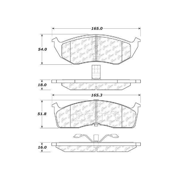 1998-2004 Dodge Intrepid Disc Brake Pad Set - Front (Centric)