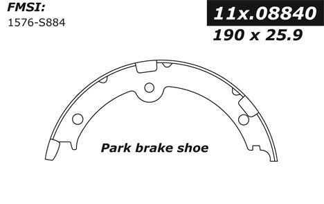 2006-2007 Lexus GS430 Parking Brake Shoe - Rear (Centric)