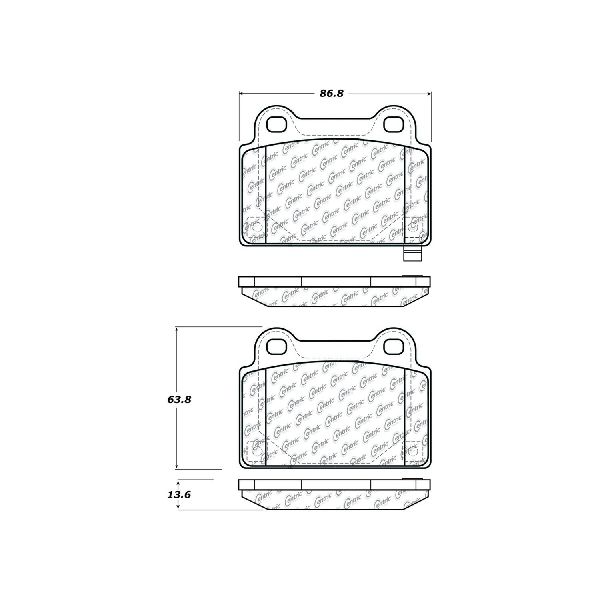 2008-2015 Mitsubishi Lancer Disc Brake Pad Set - Rear (Centric)