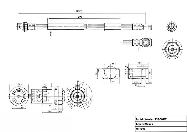 2000-2004 GMC Jimmy Brake Hydraulic Hose - Front (Centric)