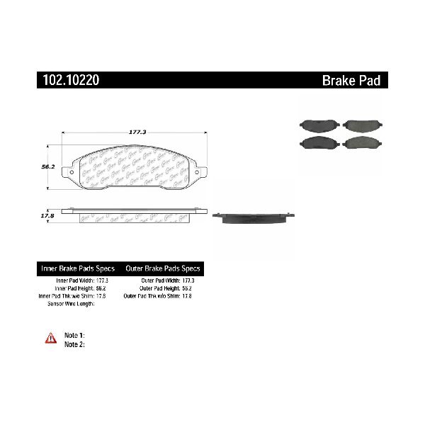2004-2007 Ford Freestar Disc Brake Pad Set - Front (Centric)
