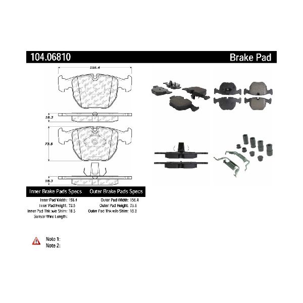 2001-2003 BMW 530i Disc Brake Pad Set - Front (Centric)