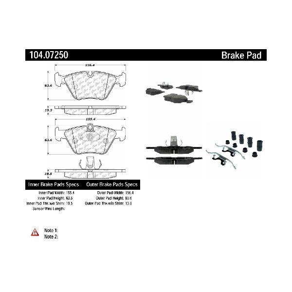 1996-2000 BMW 528i Disc Brake Pad Set - Front (Centric)