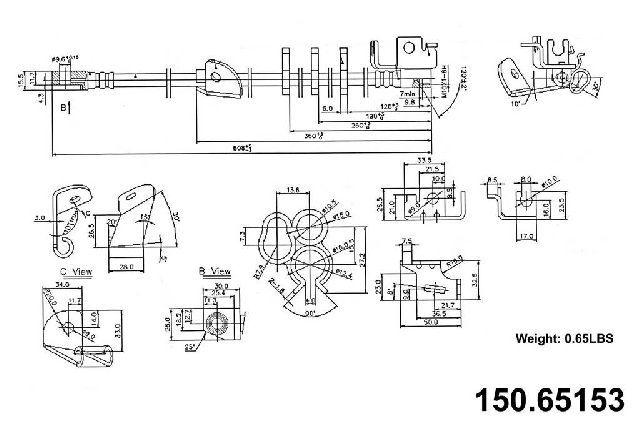 2002-2006 Lincoln Navigator Brake Hydraulic Hose - Front Right (Centric)