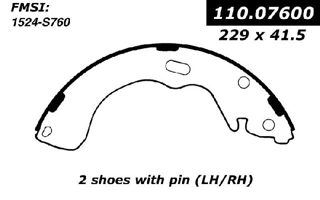 2001-2006 Mazda Tribute Drum Brake Shoe - Rear (Centric)