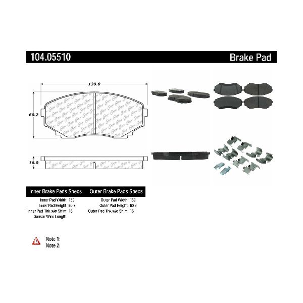 1992-2006 Mazda MPV Disc Brake Pad Set - Front (Centric)