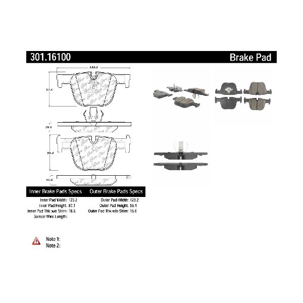 2014-2016 BMW 428i Disc Brake Pad Set - Rear (Centric)