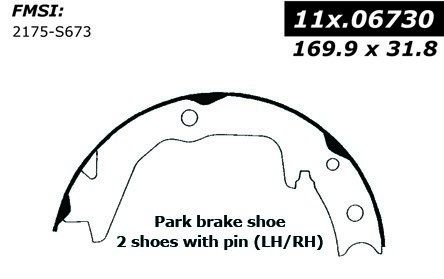 1995-2000 Dodge Avenger Parking Brake Shoe - Rear (Centric)
