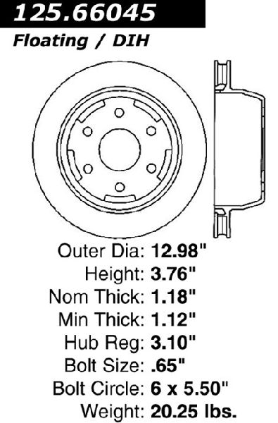 2003-2014 Chevrolet Express 1500 Disc Brake Rotor - Rear (Centric)