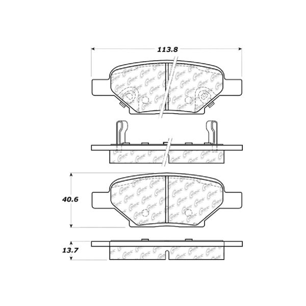 2007-2010 Pontiac G5 Disc Brake Pad Set - Rear (Centric)