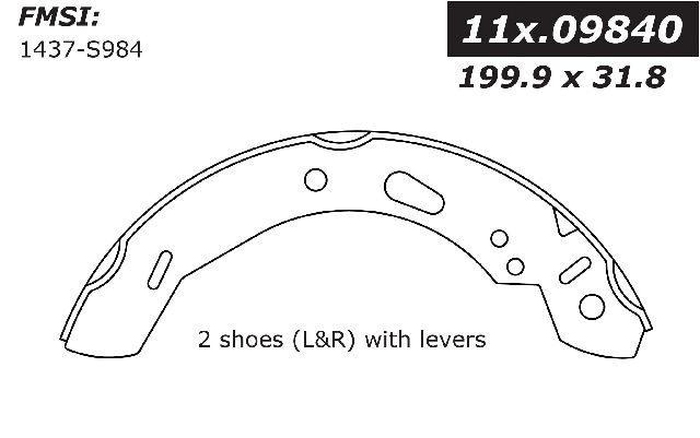 2011-2019 Ford Fiesta Drum Brake Shoe - Rear (Centric)