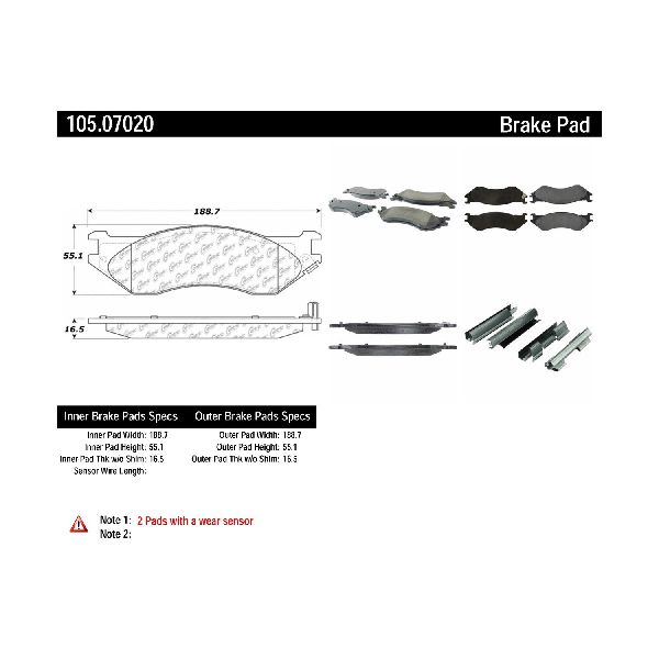 1998-2002 Lincoln Navigator Disc Brake Pad Set - Front (Centric)