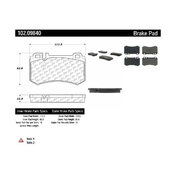 2003-2013 Mercedes-Benz S600 Disc Brake Pad Set - Rear (Centric)