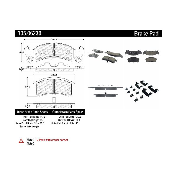 1994-1996 Cadillac Eldorado Disc Brake Pad Set - Front (Centric)