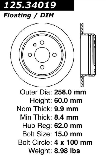 1984-1987 BMW 325e Disc Brake Rotor - Rear (Centric)