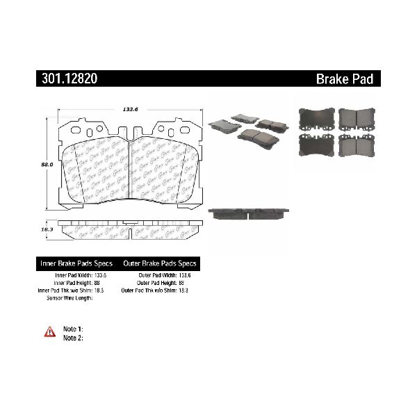 2008-2016 Lexus LS600h Disc Brake Pad Set - Front (Centric)
