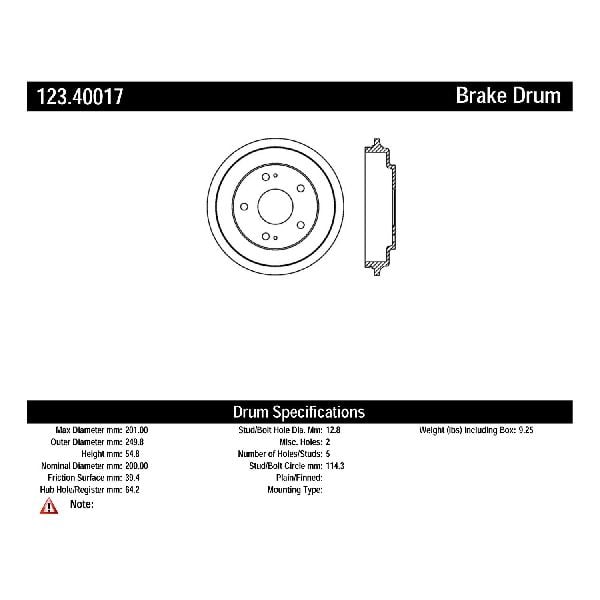 2006-2015 Honda Civic Brake Drum - Rear (Centric)