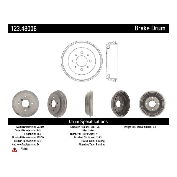 1990-1994 Suzuki Swift Brake Drum - Rear (Centric)