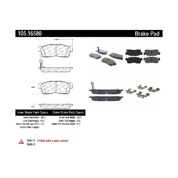 2012-2016 Mitsubishi i-MiEV Disc Brake Pad Set - Front (Centric)