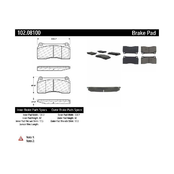 2002-2003 Jaguar XJR Disc Brake Pad Set - Front (Centric)
