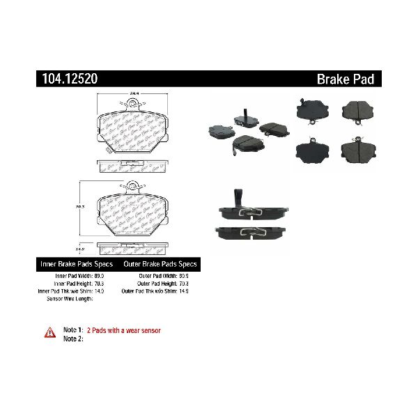 2005-2015 Smart Fortwo Disc Brake Pad Set - Front (Centric)