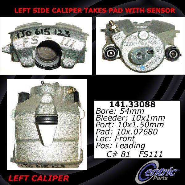 1998-2004 Audi A3 Disc Brake Caliper - Front Left (Centric)