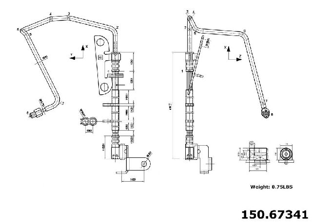 2001-2007 Dodge Caravan Brake Hydraulic Hose - Rear Right (Centric)